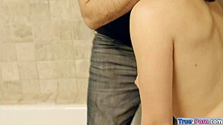 Hot woman likes getting her wet pussy railed in the bathroom