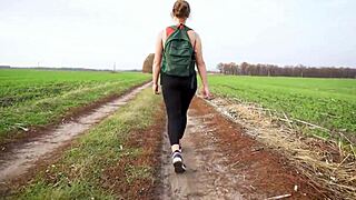 Milf in black tights walks and teases her nice butt