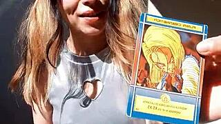 bonneyuwu shows her body with cards in cute cosplay 😍