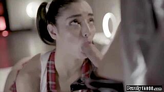 teen ai deepthroats old customer's big cock and gets anal reamed