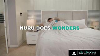 Nuru massage - sexy masseuse rubs her pussy on her client's face before fucking him 😘