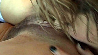 blonde milf and her mature brunette friend suck lick and fuck their cunts with passion