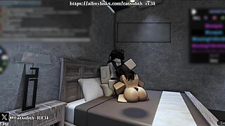 even after he finished, she kept going for more rough sex