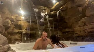 Couples Honeymoon Passion In Hotel Pool