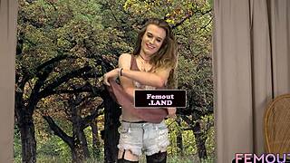 tattooed shemale debutante tugs on her dick, first time solo