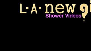 pretty asian teen took a shower after casting