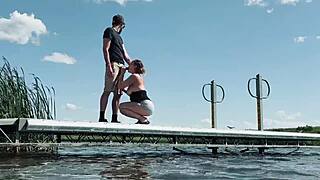 Almost caught at the lake fucking for anyone to watch