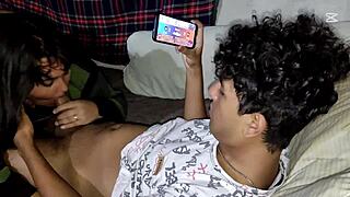 Playing Free Fire with my stepsister, I accidentally put my penis in her mouth