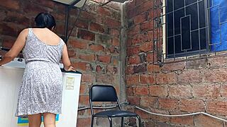 Slutty Neighbor Shows Pussy Under Dress In Yard