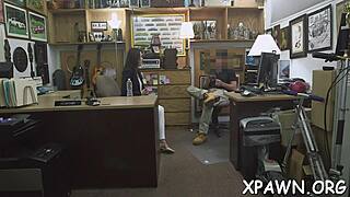 why does this sexy harlot not shy away from fucking in the shop?