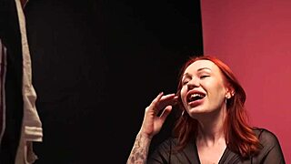 Redhead gives her first blowjob to her boyfriend in homemade video