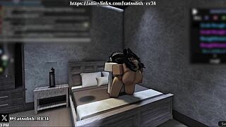 even after he finished, she kept going for more rough sex