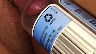 wife swollen clit play suction homemade close up