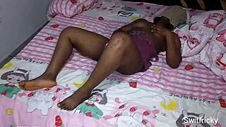 Fucking horny pussy with cucumber solo