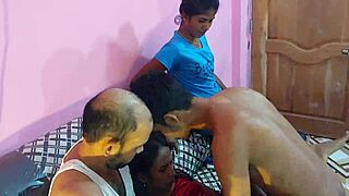 sexy foursome with tight pussy action 😈 hanif and popy