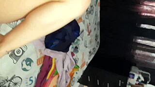 beautiful stepmother records her stepson fucking her vagina hard