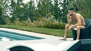 Jillian Jansen takes a break from sunbathing to cool off in the pool with Seth's cock in her pussy.