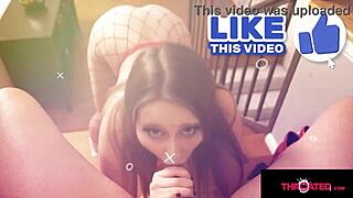 Gorgeous Busty Brunette Gives Sensual Blowjobs