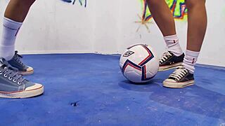 Sporty Krystal And Leila Suck And Fill Horny Twats!