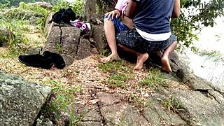 Stepmom fucked in field while dad watches