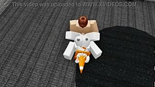 Slutty Roblox bunny girl sneaks in boys locker room then gets fucked
