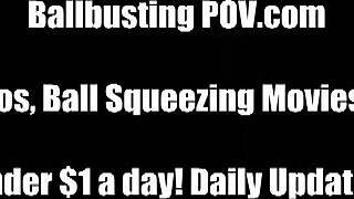 I will drive my pointy heels into your balls