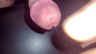 i get so turned on by sticky precum cum close up