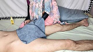 asian girl seduces stepbrother with massage for doggystyle