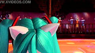 hatsune miku and megurine luka perform world end dancehall