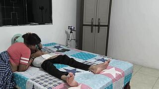 damn stepsister sucks my big cock so deliciously in the dorm