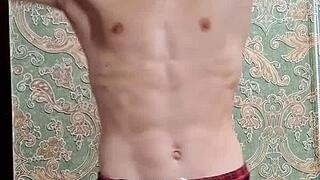 flex skinny boy after study