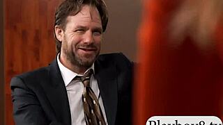 nasty women passionately sharing double sided dildo