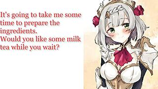 Noelle's servant performs paizuri footjob worship