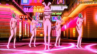 hatsune miku and megurine luka perform world end dancehall