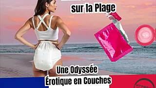 Diaper lover in sensual hypnosis trance on beach