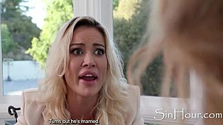 Couple Invites Heartbroken Blonde For Rough Spitroast With Double Penetration