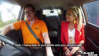 Busty Euro rides instructor on backseat! What a public show!