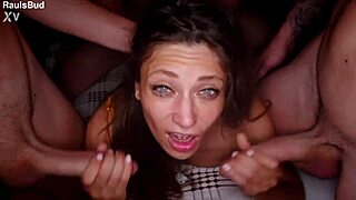 Stepsister Overwhelmed by Three Average Guys