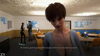 Tracy slides tip into her pussy in walkthrough.