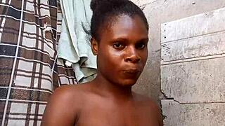 morning teasing in bed with a skinny solo girl