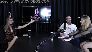 yasmin pariz moans while stripping and sucking delicious cock