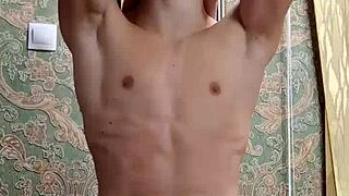 flex skinny boy after study