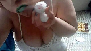 Ginger Paris Masturbates with Chocolates in Lingerie