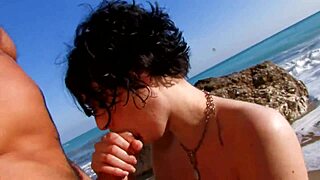 I had the best fucking hard sex with anal on the beach as a couple amateur.