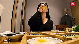 busty korean has her first fucking session with a new sex toy, passionate and romantic