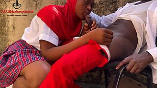 horny schoolgirl fucks huge black cock outside classroom!