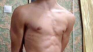 flex skinny boy after study