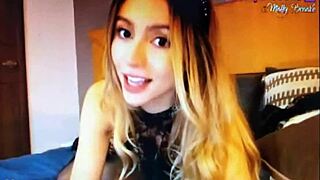 Sexy blonde engages in webcam look and talk