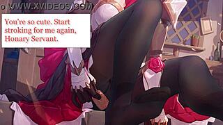 El sirviente de Noelle hace paizuri footjob adoración