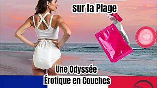 Diaper lover in sensual hypnosis trance on beach